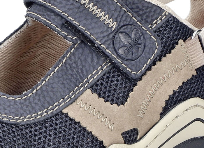 Rieker Slipper mit verstellbarer Klettspange MARINE-SAND